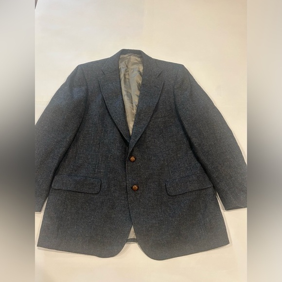 VTG Chaps Ralph Lauren Blazer Jacket Men’s 44 Grey Wool Saks Fifth Avenue - Picture 1 of 9